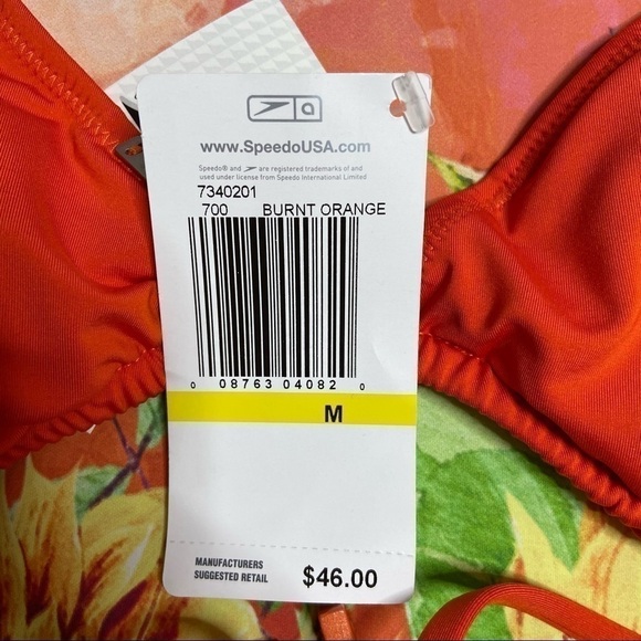 NWT Axcelerate Triangle Bikini Top - Orange - M Speedo - Picture 8 of 9